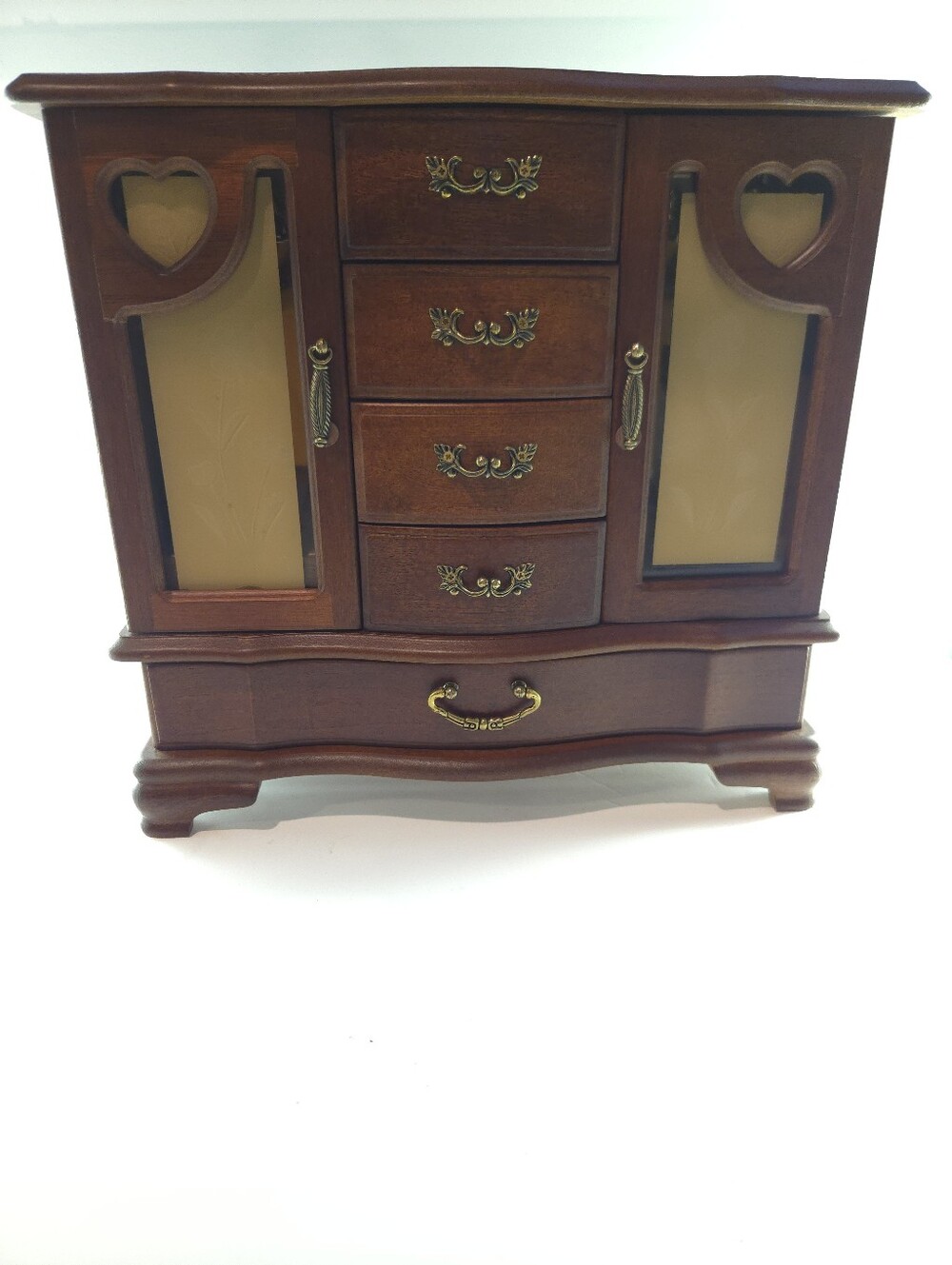 Classic Treasures Wooden Jewelry Chest Armoire - Walnut Finish